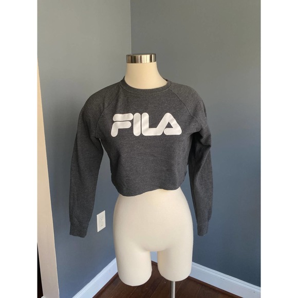 Fila gray cropped crewneck, size small - Picture 1 of 7